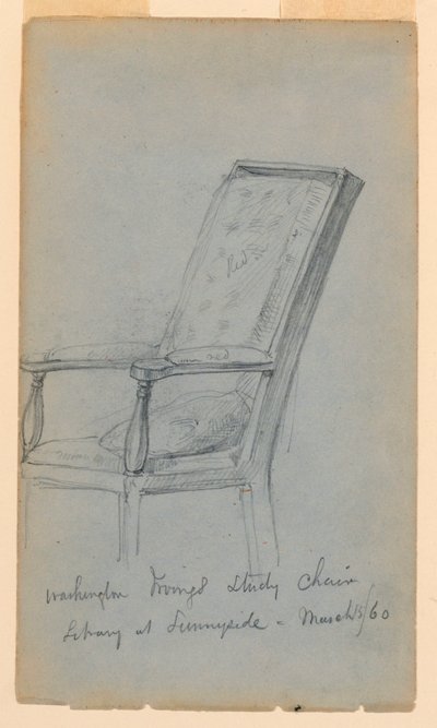 Disegno, Studio di Washington Irving, 15 marzo 1860 da Daniel Huntington