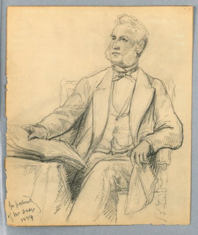 Disegno, William E. Dodge seduto, 1884 da Daniel Huntington