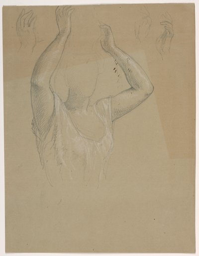 Disegno, Donna con mani alzate A, 1844-45 da Daniel Huntington