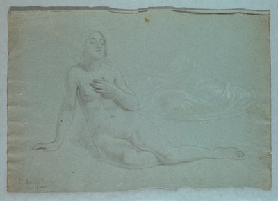 Studio della figura di Mercy per "Il sogno di Mercy" da Daniel Huntington