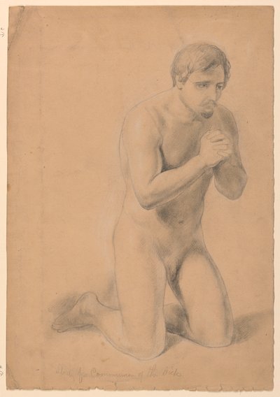 Figura maschile nuda, studio per "Comunione dei malati" da Daniel Huntington