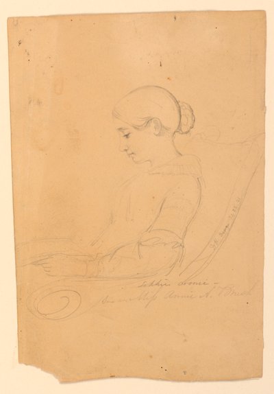Studio di ritratto di Annie A. Brush, seduta di profilo da Daniel Huntington