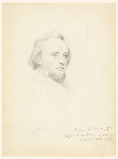 Schizzo della testa di Peter Richards per il suo ritratto da Daniel Huntington