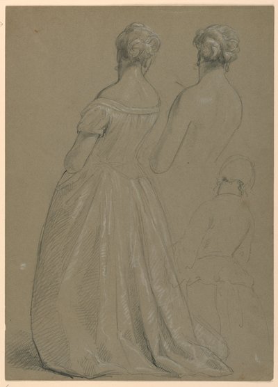 Studi di donna in piedi per "La corte repubblicana" (Giornata di ricevimento di Lady Washington) da Daniel Huntington