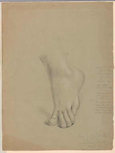 Studio per il piede di Matteo in "Cristiana e i suoi figli" da Daniel Huntington