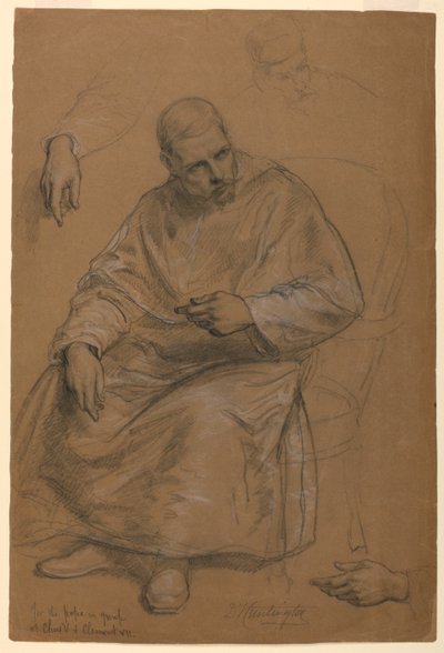 Studio per "Tiziano Mostra la Sepoltura a Carlo V e Papa Clemente VII" da Daniel Huntington