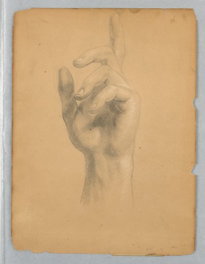 Studio della mano di un angelo per "Il sogno della misericordia" da Daniel Huntington