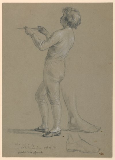 Studio di ragazzo che tiene un vassoio per "La corte repubblicana" (Giornata di ricevimento della signora Washington) da Daniel Huntington