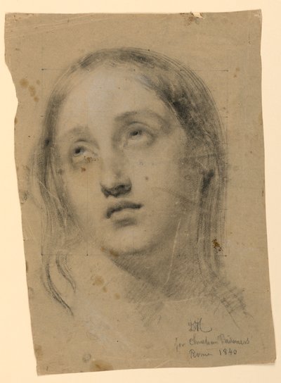Studio della testa per "Prigionieri cristiani primitivi" da Daniel Huntington