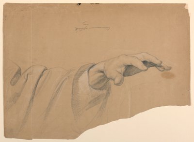 Studio della mano sinistra per "Comunione dei malati" da Daniel Huntington