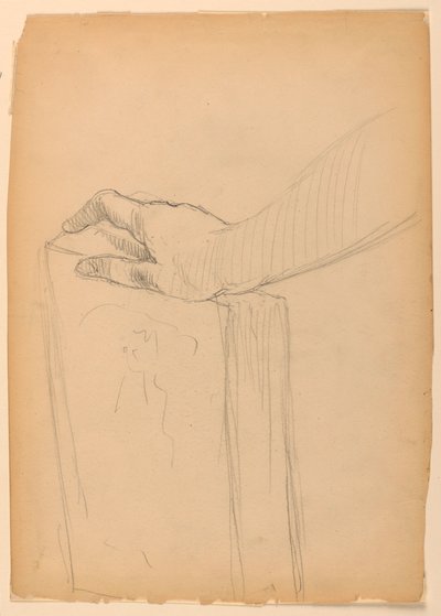 Studio della mano destra su un libro da Daniel Huntington