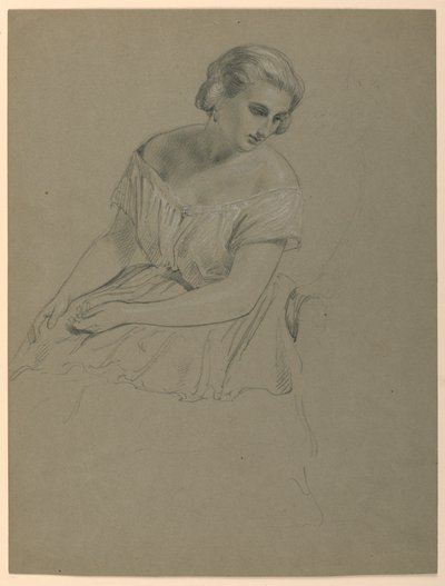 Studio di donna seduta per "La corte repubblicana" (Giorno di ricevimento di Lady Washington) da Daniel Huntington