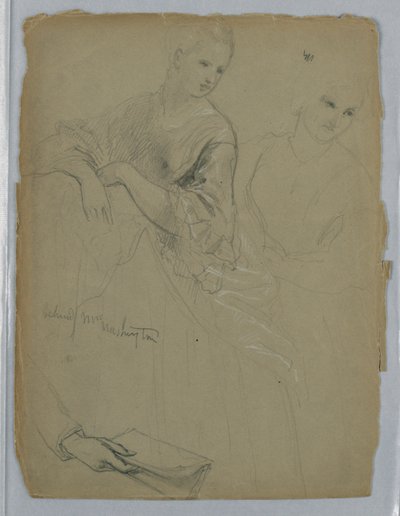 Studio di donna in piedi per "La corte repubblicana" (Giorno di ricevimento di Lady Washington) da Daniel Huntington