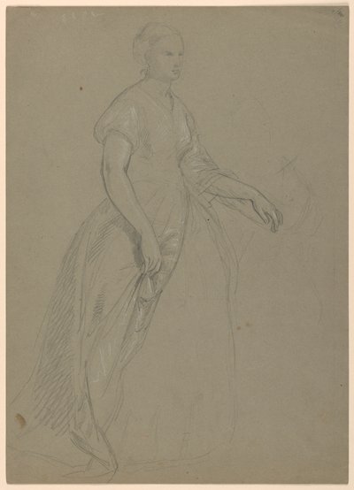Studio di donna in piedi per "La corte repubblicana" (Giornata di ricevimento di Lady Washington) da Daniel Huntington