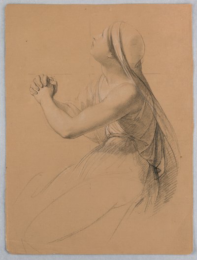 Studio di donna che prega per "Comunione dei malati" da Daniel Huntington