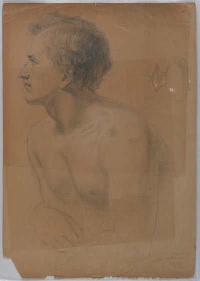 Studio di un giovane uomo di profilo per "Il tributo della moneta" da Daniel Huntington