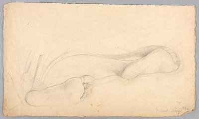 Studio dei piedi di una donna sdraiata da Daniel Huntington