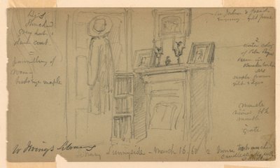 La Biblioteca di Washington Irving a Sunnyside da Daniel Huntington