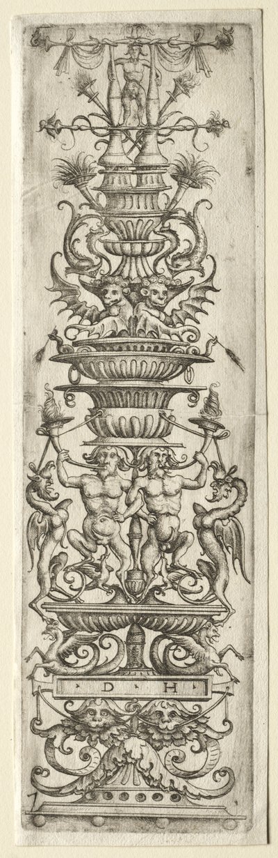 Ornamento con Candelabro da Daniel I Hopfer
