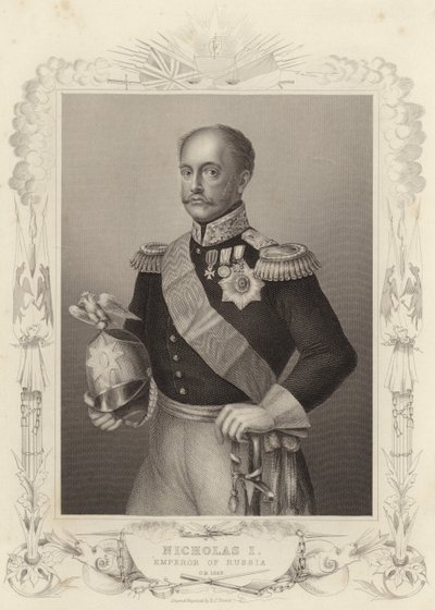 Lo zar Nicola I, imperatore di Russia (incisione) da Daniel John. Pound