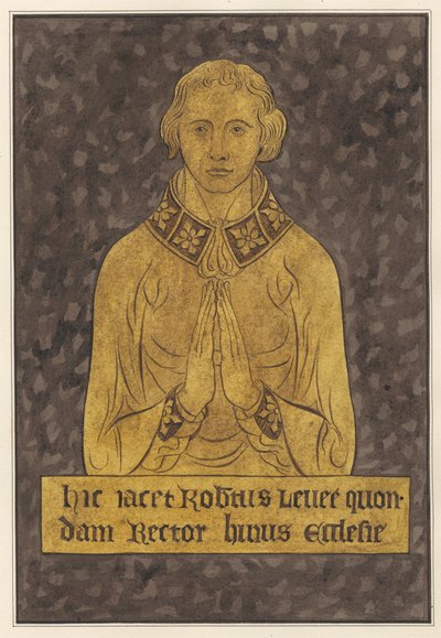 Piastra di ottone per Robert Lellee dalla chiesa di Hayes da Daniel Lysons
