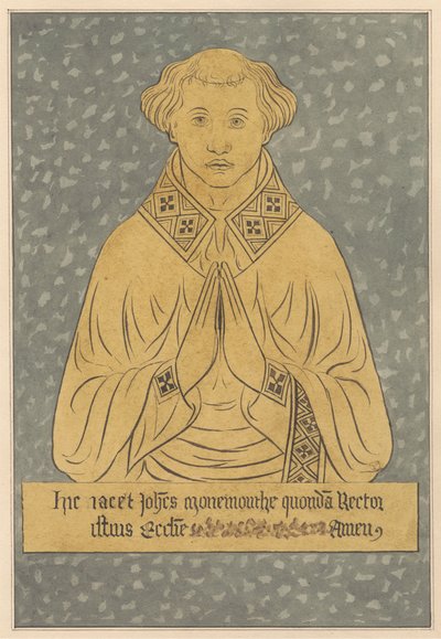 Piastra di ottone per un rettore della chiesa di Harlington da Daniel Lysons