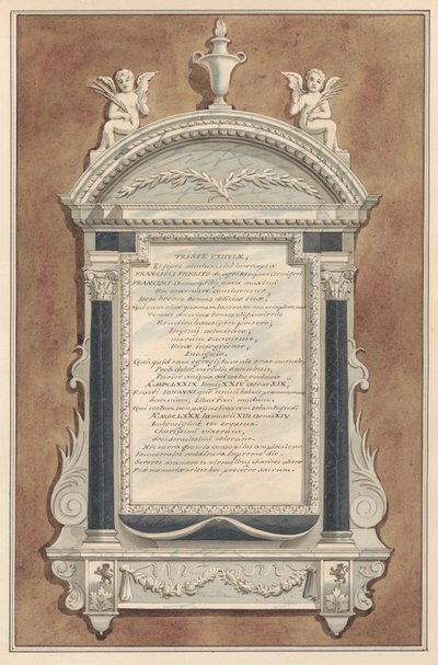 Memoriale per Francis Phelips dalla Chiesa di Sunbury da Daniel Lysons