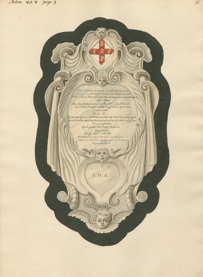 Memoriale a H.S.E. dalla Chiesa di Acton da Daniel Lysons