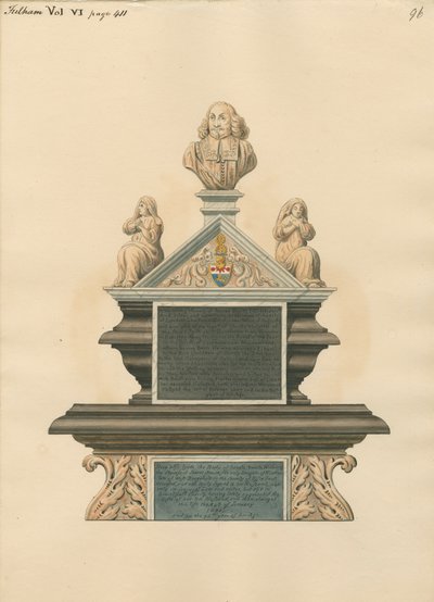 Memoriale a James Smith e Sarah Smith, sua moglie da Daniel Lysons