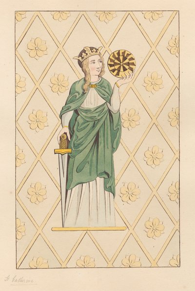 Vetrata di Santa Caterina dalla chiesa di Heston da Daniel Lysons
