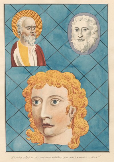 Vetrata nella finestra orientale della chiesa di Hanworth da Daniel Lysons