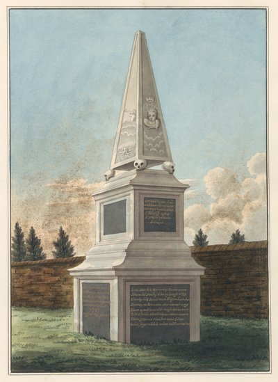 Tomba di Nathaniel Wickham, dal cimitero della Chiesa di West Ham da Daniel Lysons