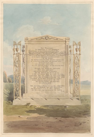 Tomba di Philip James de Loutherbourg, dal cimitero di Chiswick da Daniel Lysons