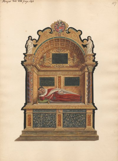 Tomba di Sir Edward Fennen di Hayes dalla Chiesa di Hayes da Daniel Lysons