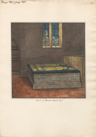 Tomba di Thomas Higate dalla chiesa di Hayes da Daniel Lysons