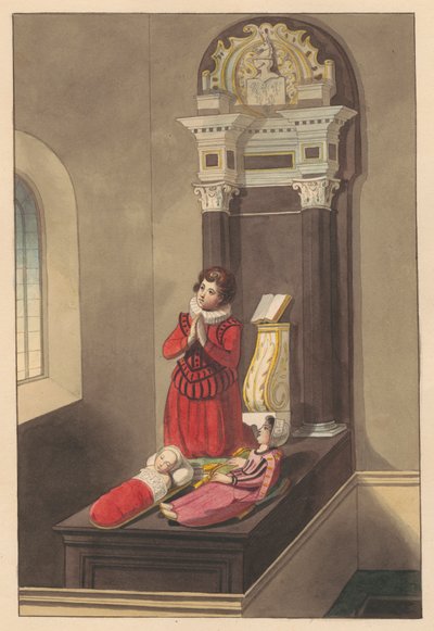 Tomba dei tre figli di Sir Thomas Savage dalla chiesa di Isleworth da Daniel Lysons