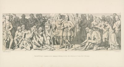 Harold, compagno di Guglielmo nella sua campagna in Bretagna, riceve la sottomissione di Conan, conte di Bretagna da Daniel Maclise