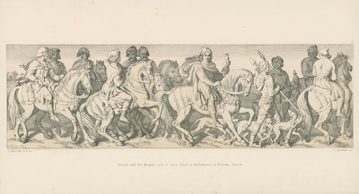 Harold e i suoi cavalieri cavalcano verso il loro luogo di imbarco, a Bosham, Sussex da Daniel Maclise