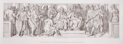Harold, in partenza per una visita a Guglielmo di Normandia, saluta Edoardo il Confessore, da 