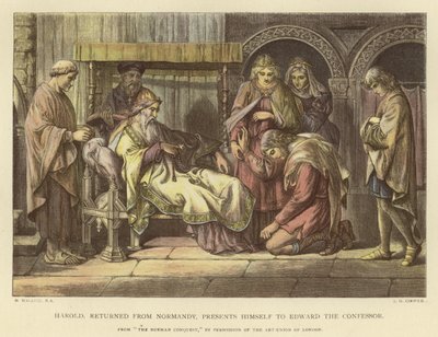 Harold, tornato dalla Normandia, si presenta a Edoardo il Confessore da Daniel Maclise