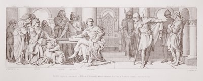 La prigionia di Harold annunciata a Guglielmo di Normandia, che viene informato che Guy di Ponthieu chiede un riscatto per lui, da 