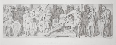 Il giuramento di fedeltà di Harold a Guglielmo, giurato sulle reliquie nascoste dei santi, da 