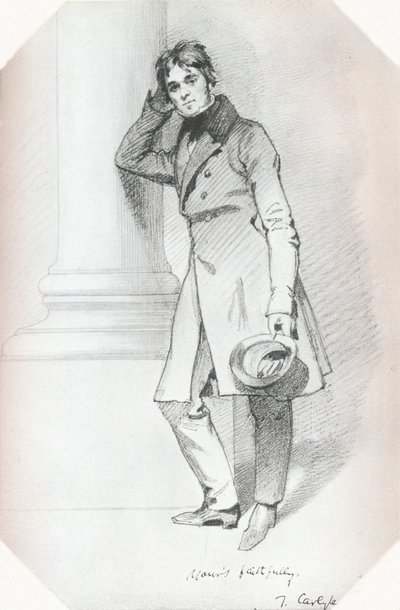 Ritratto di Thomas Carlyle, storico e filosofo, c1830 da Daniel Maclise