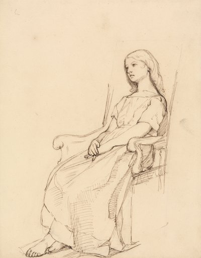 Studio di una giovane ragazza, seduta da Daniel Maclise