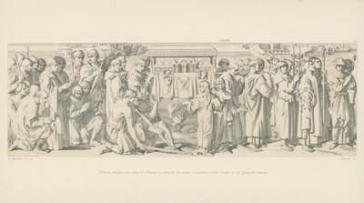 Guglielmo mostra le reliquie di San Valerio per placare il malcontento di una parte delle sue truppe alla proposta di invasione da Daniel Maclise