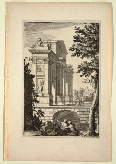 Piatto nel Nouveaux Livre de Paysages (Nuovo libro di paesaggi) da Daniel Marot