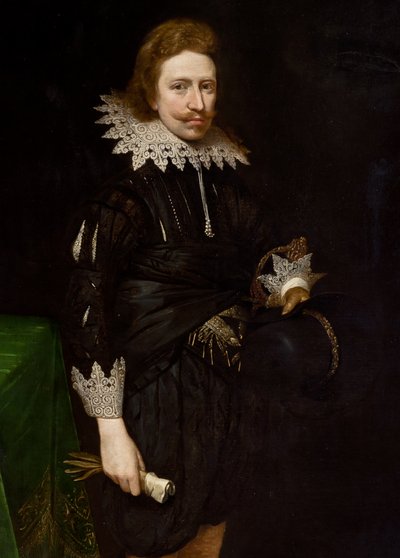 Dettaglio del ritratto di William Cavendish da Daniel Mytens