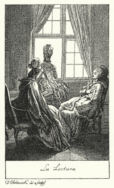 Lettura (incisione) da Daniel Nikolaus (after) Chodowiecki