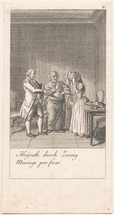 Motivi per il matrimonio e le loro conseguenze. Bl. 11 da Daniel Nikolaus Chodowiecki