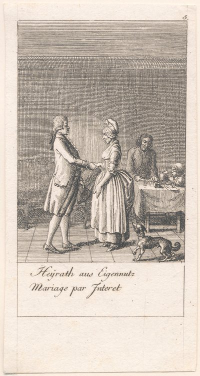 Motivi per il matrimonio e le loro conseguenze. Bl. 3 da Daniel Nikolaus Chodowiecki